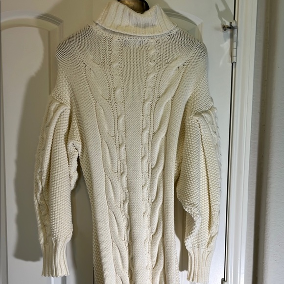 Cream Cable Knit Sweater Dress - Picture 5 of 6